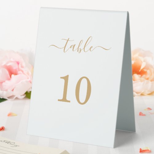 Elegant Simple Glam Script Gold Party  Table Tent Sign