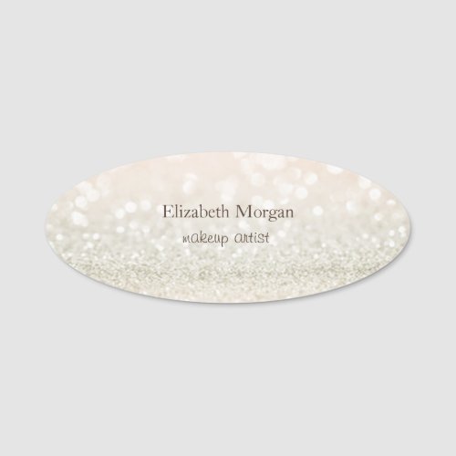 Elegant  Simple  Glitter Bokeh Name Tag