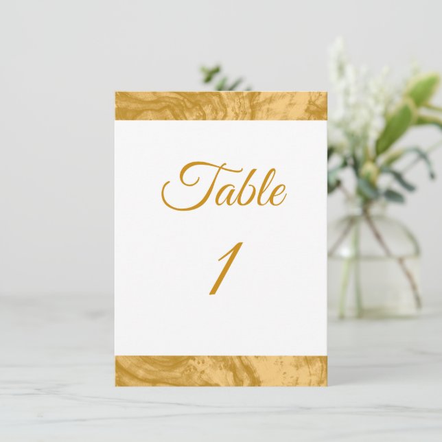 Elegant Simple Gold Custom Wedding Table Number (Standing Front)