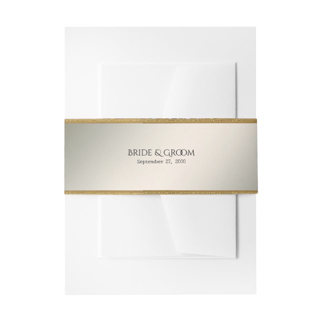 Elegant Simple Gold Invitation Belly Band (Front Example)