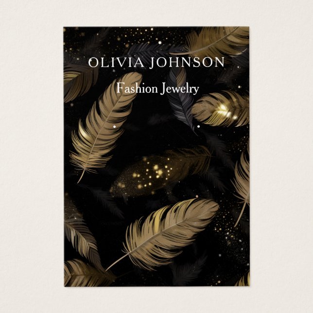 Elegant simple gold jewelry earrings display card  (Front)