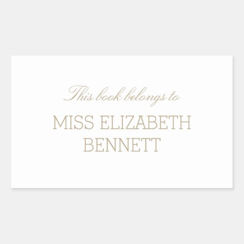 Elegant Simple Gold Name Bookplate
