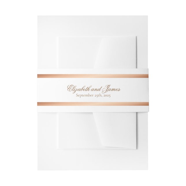 Elegant Simple Gold Script Wedding Belly Band (Front Example)