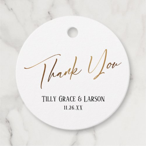 Elegant Simple Gold Typography Thank You Favor Tags