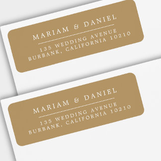 Elegant Simple Gold Wedding Return Address Label