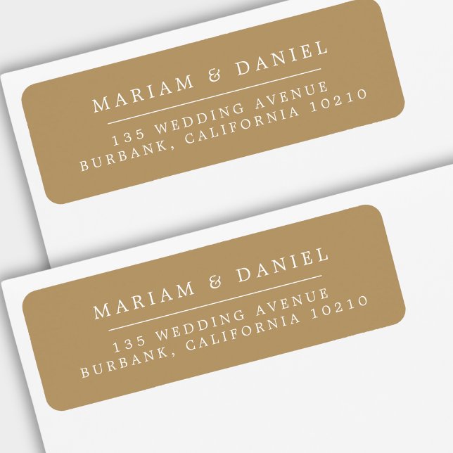 Elegant Simple Gold Wedding Return Address Label (Creator Uploaded)