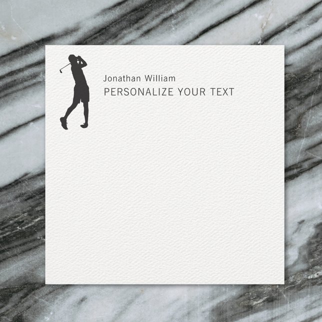     Elegant Simple Golf Player Personal Stationery Note Card (Creator Uploaded)