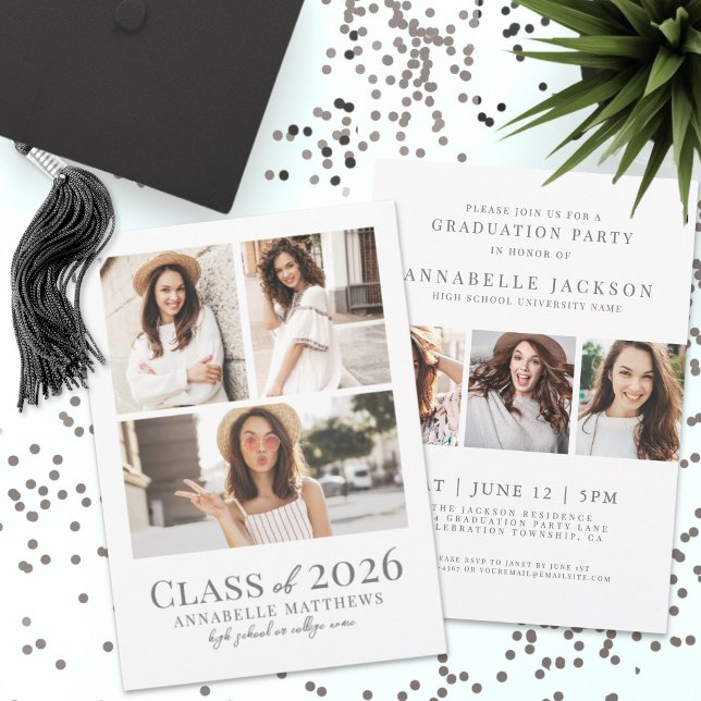 Elegant Simple Graduate Photo Graduation Party Invitation (Elegant Simple Graduate Photo Graduation Party Invitation)