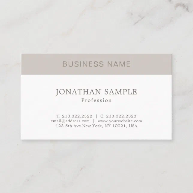 Elegant Simple Graphic Design Modern Plain Trendy Business Card | Zazzle