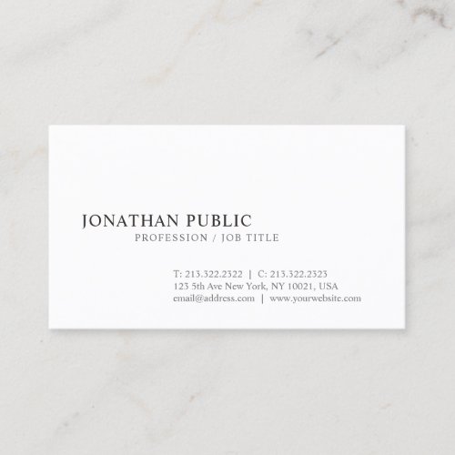 Elegant Simple Graphic Design Trendy Plain Business Card