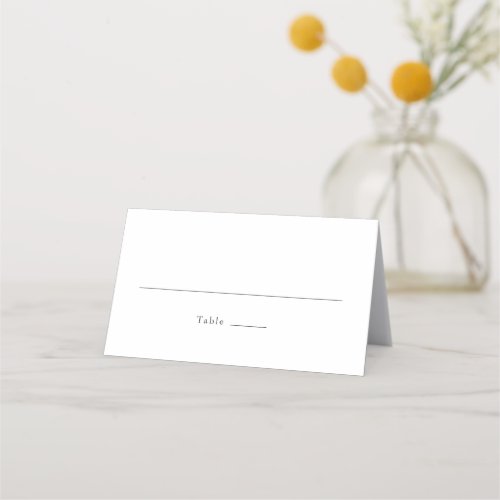 Elegant Simple Gray Floral Monogram Wedding Place Card