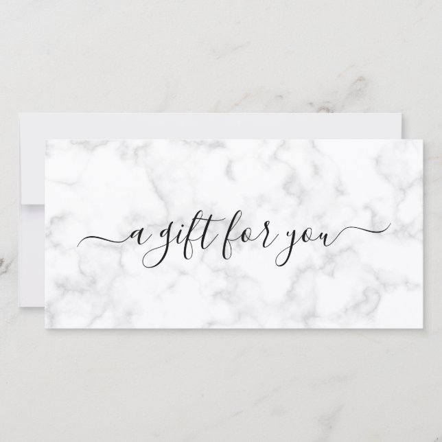 Elegant Simple Gray Marble Gift Certificate (Front)