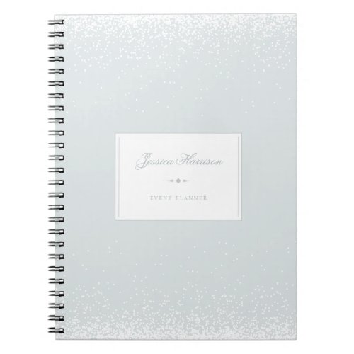 Elegant Simple Gray White Confetti Event Planner Notebook