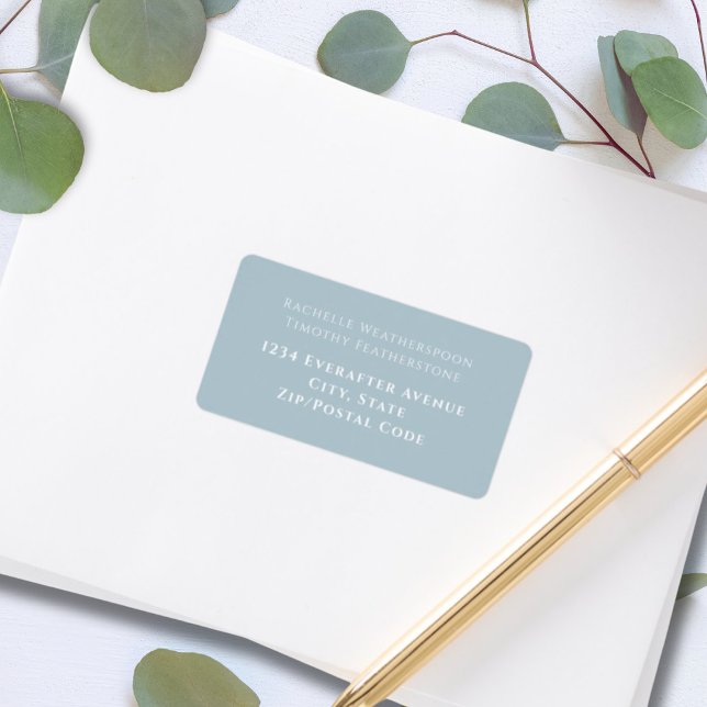 Elegant Simple Gray White Wedding Address Label (Creator Uploaded)