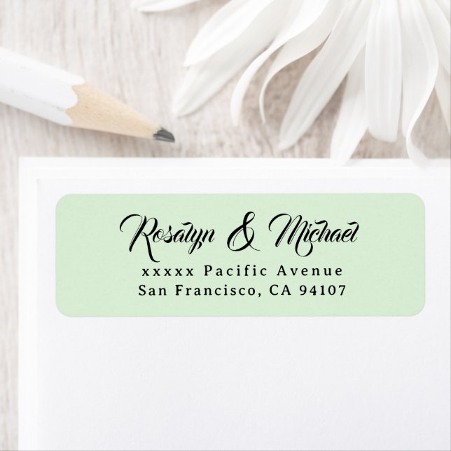 Elegant Simple Green Return Address Labels (Insitu)