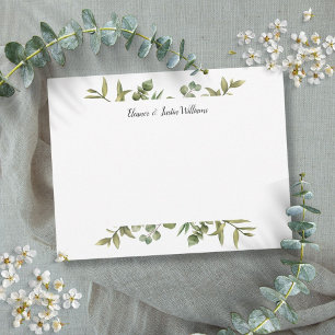 Elegant Simple Greenery Personalized Note Card