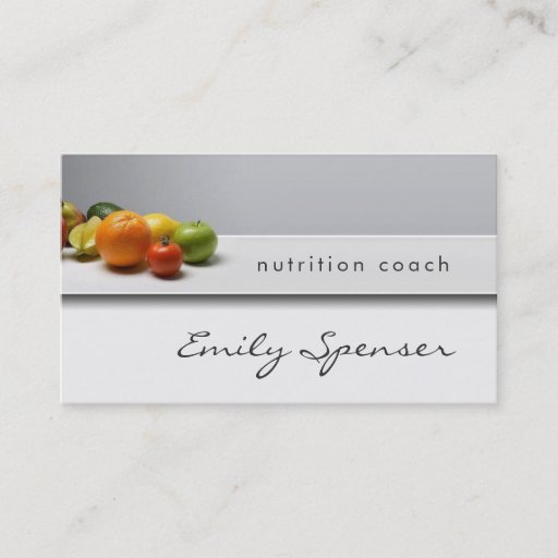 Customizable Elegant Simple Grey Healthy Life/Nutritionist Card Business Cards