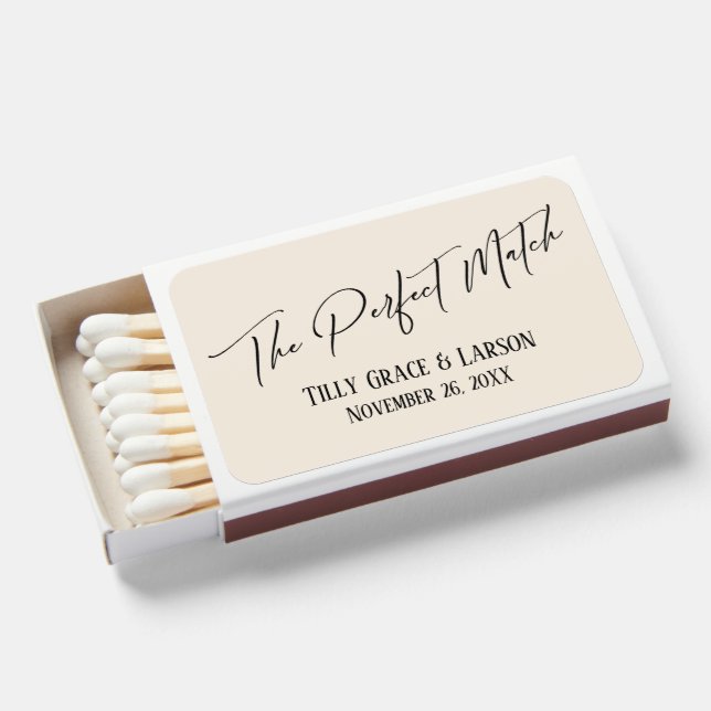 Elegant Simple Handwriting The Perfect Match Cream (Front Open)