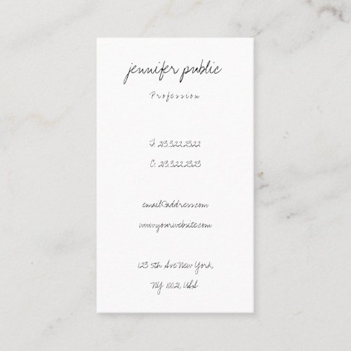 Elegant Simple Handwritten Text Script Modern Chic Business Card