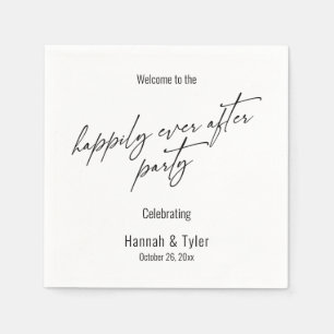 Elegant Simple Happily Ever After Party Typography Napkins