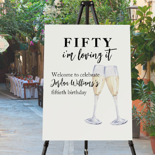 Elegant Simple I'm Loving It 50th Birthday Foam Board
