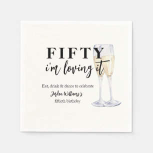Elegant Simple I'm Loving It 50th Birthday Napkins
