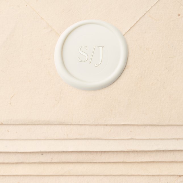 Elegant Simple Initials or Monogram Wax Seal Sticker (Front)