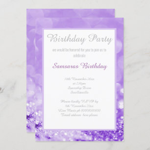 ELEGANT & SIMPLE LAVENDER BOKEH BIRTHDAY INVITATION
