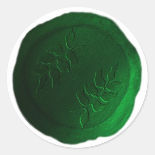 Elegant Simple Leaf Design Wax Seal Look Sticker