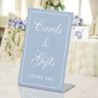 Elegant Simple Light Blue Cards & Gifts Pedestal Sign