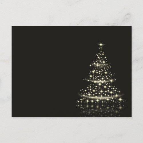 Elegant Simple Lighted Christmas Tree at Night  Holiday Postcard