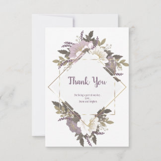 Elegant & Simple Lilac flower Thank you card