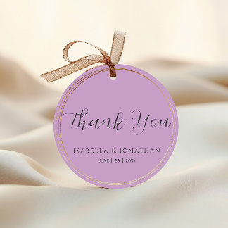 Elegant Simple Lilac Purple Wedding Thank You Favor Tags