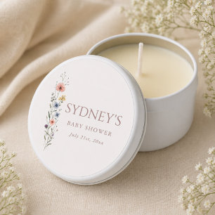 Elegant Simple Little Wildflower Baby Shower Favor Mini Candle Favors