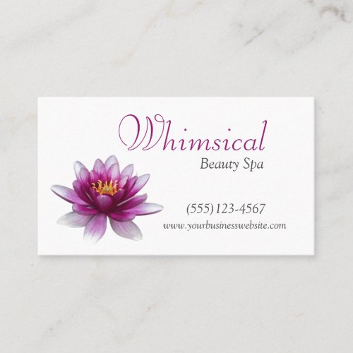 Elegant Simple Lotus Flower Beauty Spa Business Card