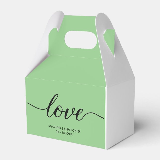 Elegant Simple Love Script Wedding custom Favor Bo Favor Boxes (Front Side)