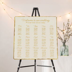 Elegant Simple Luxe Gold Edge Ecru Seating Chart Foam Board