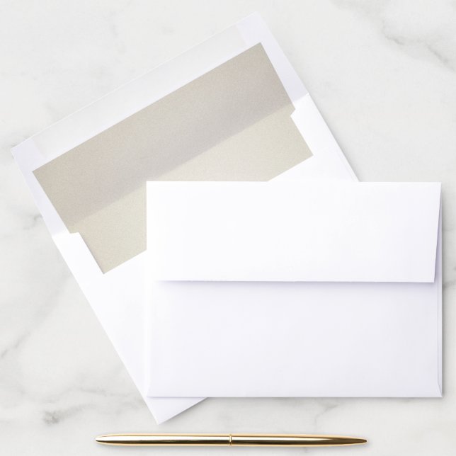 ELEGANT SIMPLE LUXE METALLIC FAUX SILVER FOIL ENVELOPE LINER (Desk)