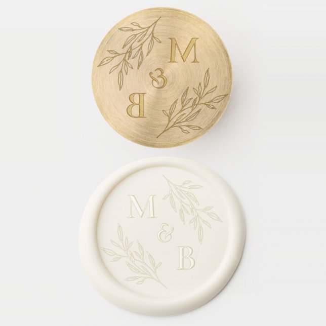 Elegant Simple Luxury Fine Art Wedding Wax Seal Stamp (Stamped)