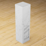 Elegant Simple Marble Stone Grey Name Monogram Wine Box<br><div class="desc">If you need any further customisation please feel free to message me on yellowfebstudio@gmail.com.</div>
