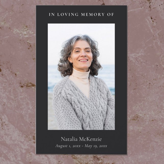 Elegant & Simple Memorial Photo Funeral Prayer Business Card (Creator Uploaded)