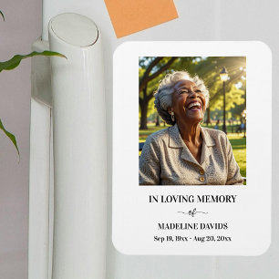 Elegant Simple Memorial Photo  Magnet