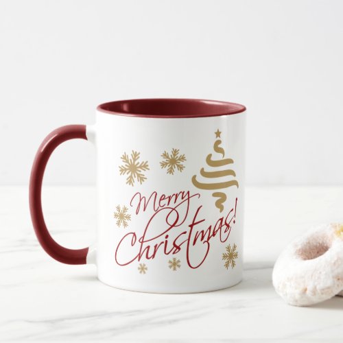 Elegant Simple Merry Christmas Wish Coffee Mug
