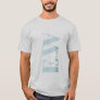Elegant Simple Minimal Blue Grey Monogram Name T-Shirt