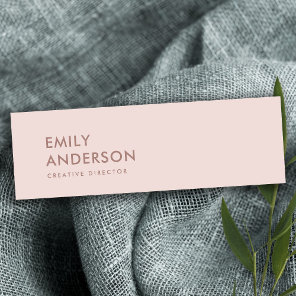 ELEGANT SIMPLE MINIMAL BLUSH PINK PROFESSIONAL MINI BUSINESS CARD