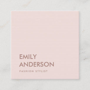 ELEGANT SIMPLE MINIMAL BLUSH PINK PROFESSIONAL SQUARE BUSINESS CARD