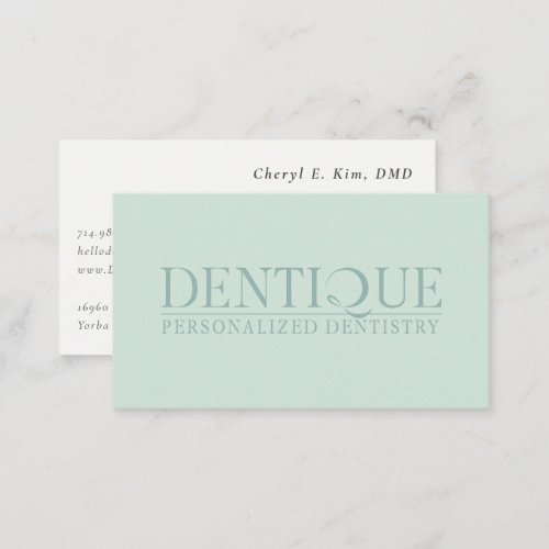 Elegant Simple Minimal Green Logo Professional Business Card