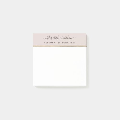   Elegant Simple Minimal Taupe Personal Stationery Post_it Notes