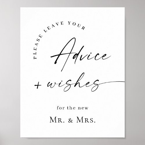 Elegant Simple Minimalist Advice & Wishes Wedding