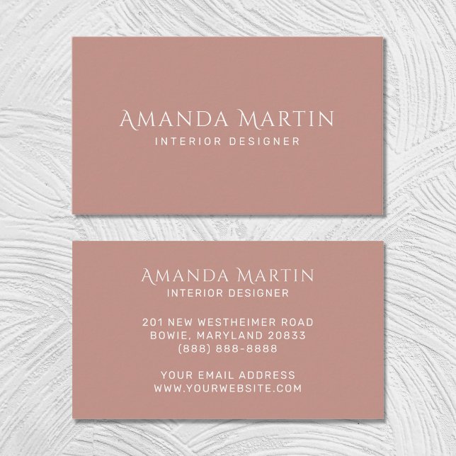 Elegant Simple Minimalist Blush Pink Boho  Business Card (Creator Uploaded)